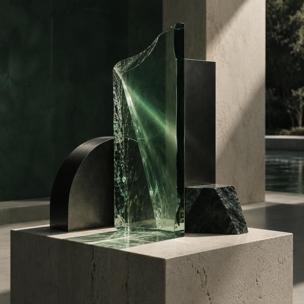Sculptural materials representing precision AI product design